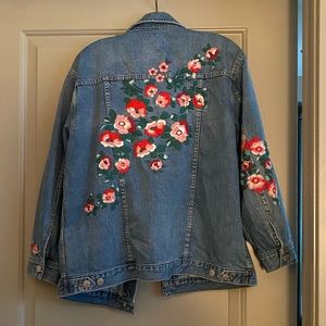 Madewell over-sized embroidered denim jacket